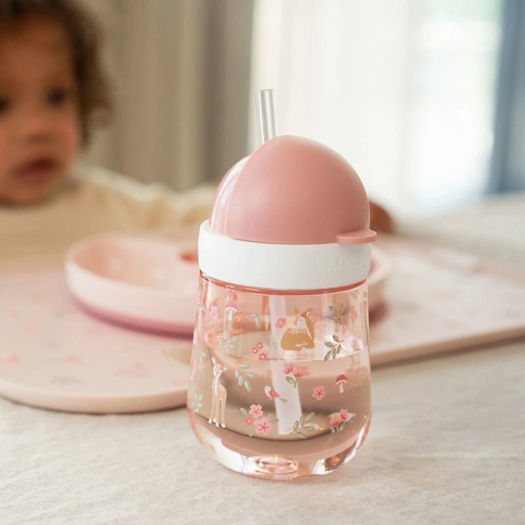 VASO CON PAJITA 300ML - FAIRY GARDEN