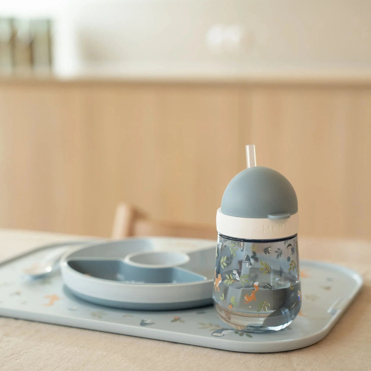 VASO CON PAJITA 300ML - FOREST