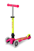 PATINETE MINI DELUXE NEON LED ROSA-AMARILLO
