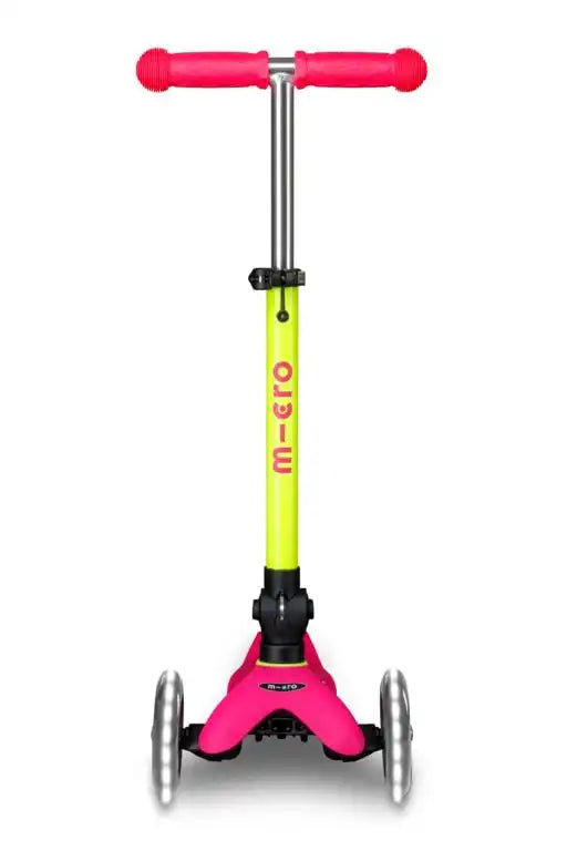 PATINETE MINI DELUXE NEON LED ROSA-AMARILLO