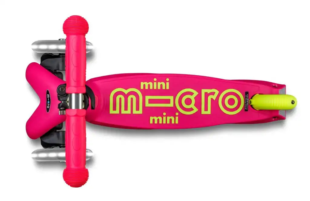 PATINETE MINI DELUXE NEON LED ROSA-AMARILLO