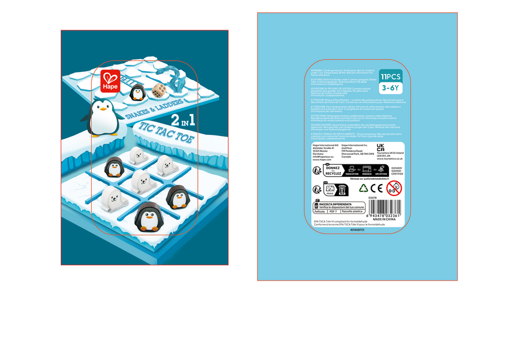 JUEGO 2EN1: TRES EN RAYA - SERPIENTES Y ESCALERAS