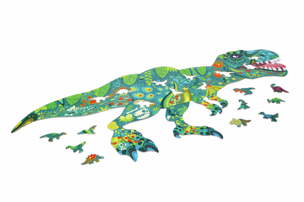 PUZZLE DE SUELO BRILLANTE DINOSAURIO 200PCS