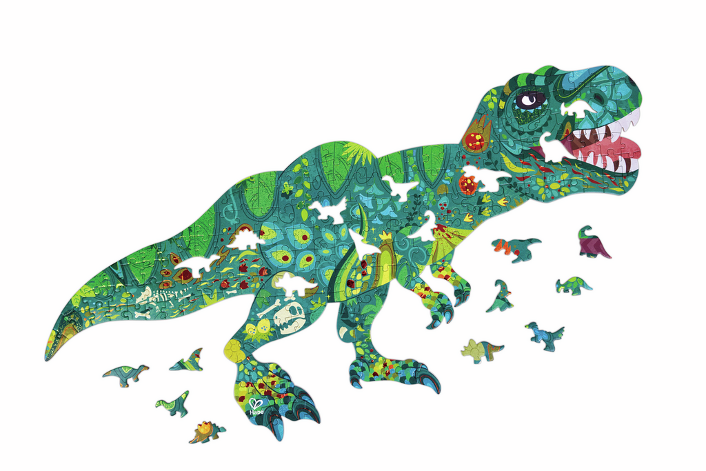 PUZZLE DE SUELO BRILLANTE DINOSAURIO 200PCS