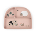 PLATO CON 3 COMPARTIMENTOS - TINY FARM ROSA