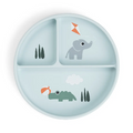 PLATO REDONDO CON COMPARTIMENTOS - TINY FARM AZUL