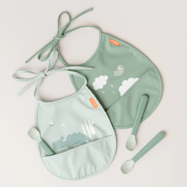 PACK DE 2 BABEROS CON BOLSILLO - CROCO