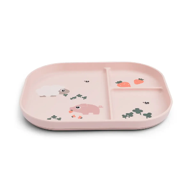 PLATO CON 3 COMPARTIMENTOS - ROSA