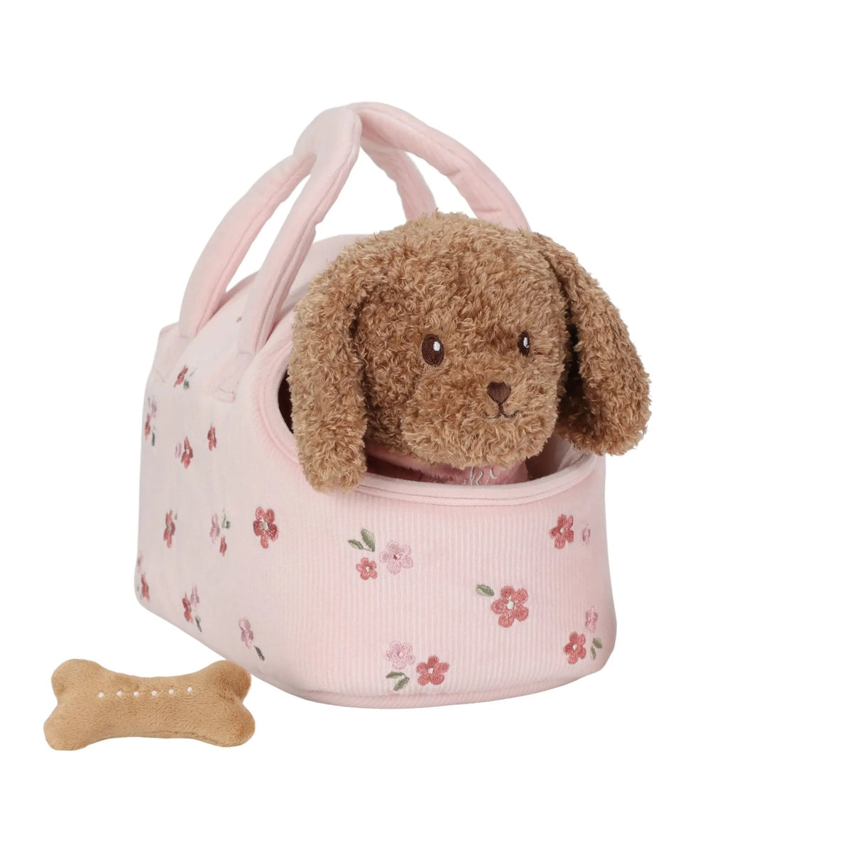 PERRO DE PELUCHE CON CESTA
