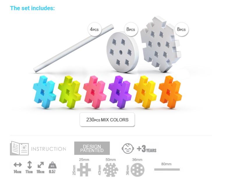 MELI BASIC CONSTRUCTOR PASTEL TRAVEL BOX 250PCS