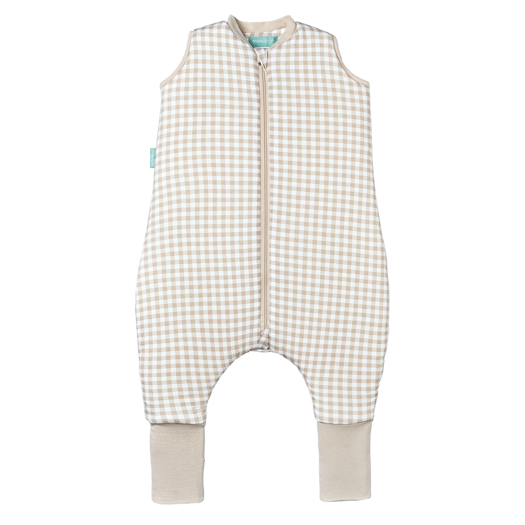 PIJAMA MANTA CON CALCETINES ANTIDESLIZANTES -VICHY BEIGE- TOG 2.5