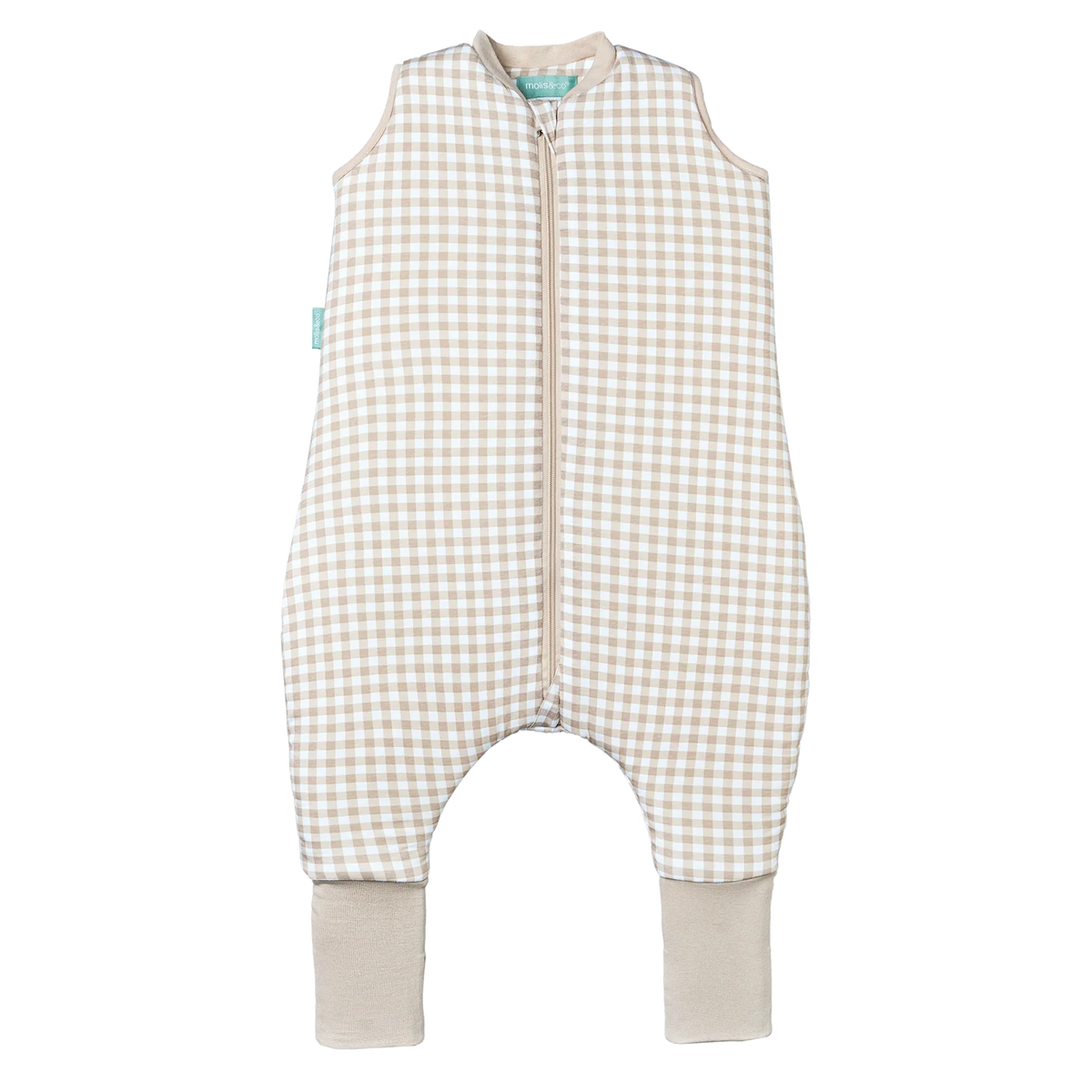 PIJAMA MANTA CON CALCETINES ANTIDESLIZANTES -VICHY BEIGE- TOG 2.5