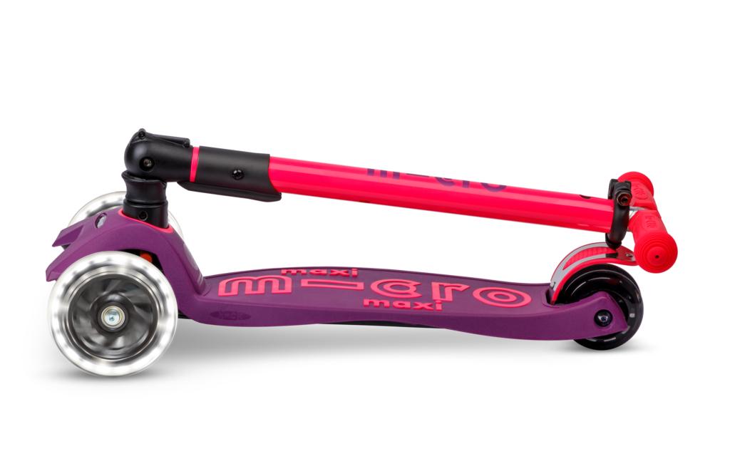 PATINETE MAXI DELUXE NEÓN LED LILA-ROSA