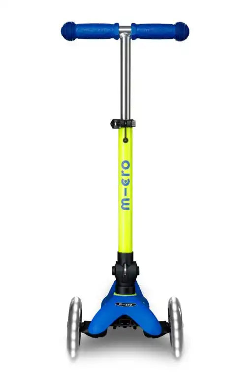 PATINETE MINI DELUXE PLEGABLE NEON LED AZUL-AMARILLO