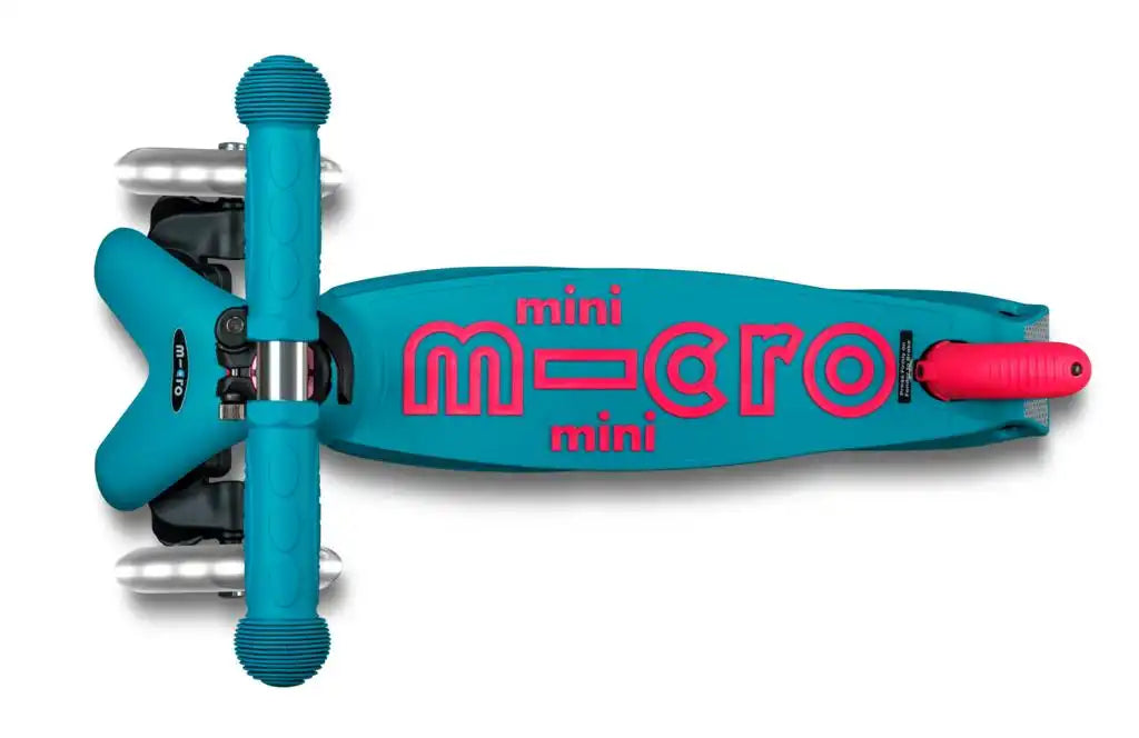 PATINETE MINI DELUXE NEON  LED AZUL-NARANJA