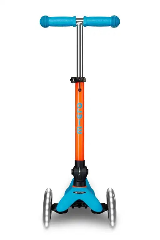 PATINETE MINI DELUXE NEON  LED AZUL-NARANJA
