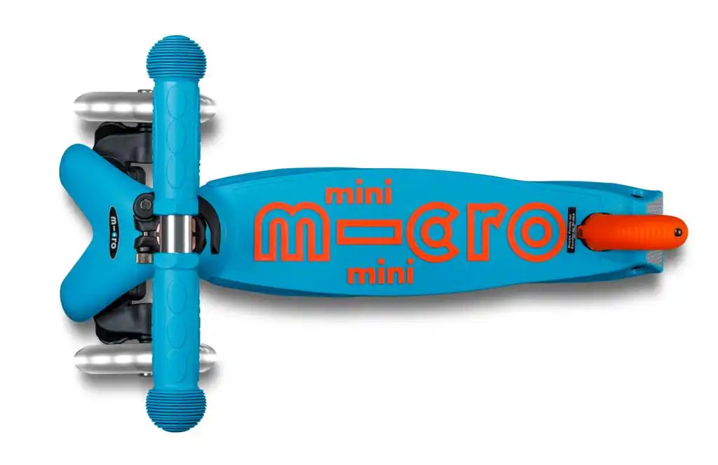 PATINETE MINI DELUXE NEON  LED AZUL-NARANJA
