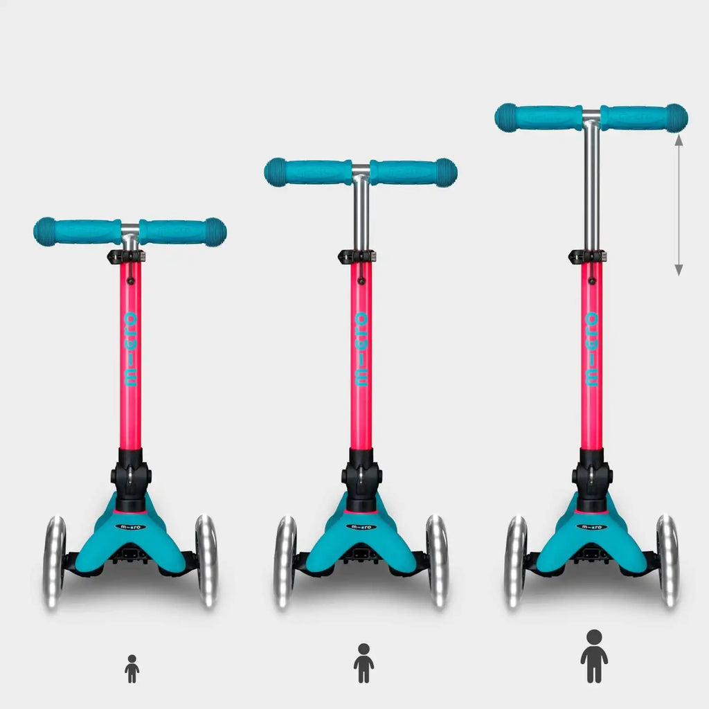 PATINETE MINI DELUXE NEON LED AQUA-FUCSIA