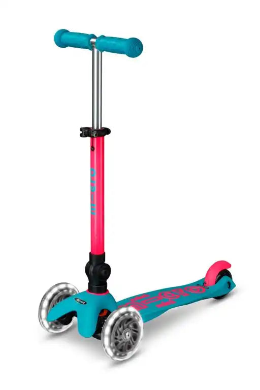 PATINETE MINI DELUXE NEON LED AQUA-FUCSIA